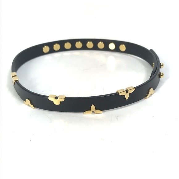 LOUIS VUITTON Black Monogram Leather Charm Bracelet - Picture 1 of 12